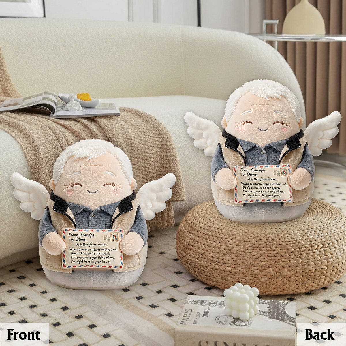 Memory Angel - Personalized Memorial Premium Faux Fur Pillow