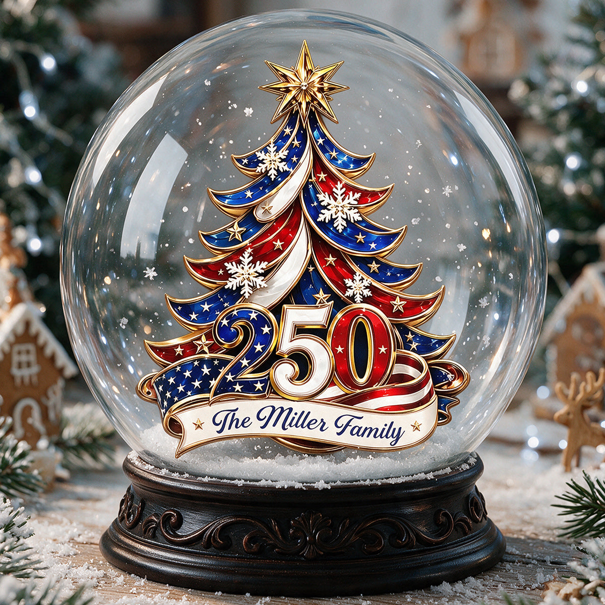 Patriotic Christmas Tree 250 - Personalized Patriot 2-Side Printed Acrylic Plaque