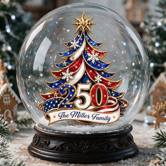 Arbre de Noël Patriotique 250 - Plaque Acrylique Personnalisée Imprimée des Deux Côtés
