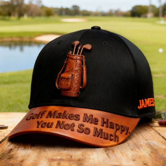 Le golf me rend heureux - Casquette de golf classique personnalisée