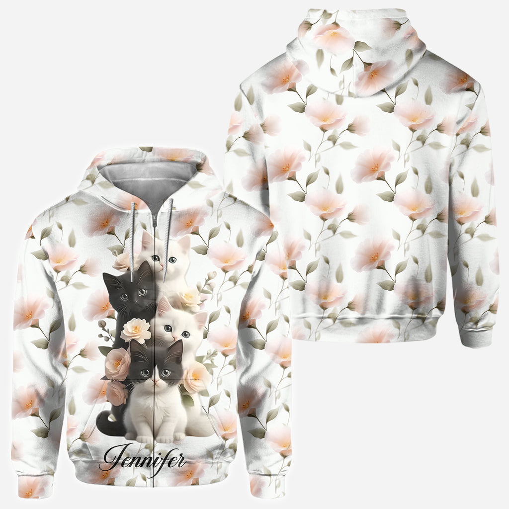 Adorables chatons - T-shirt personnalisé avec motif chat - Motif intégral