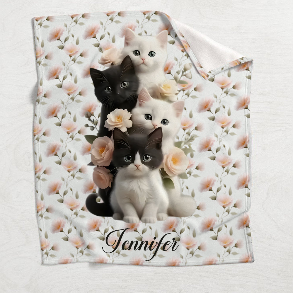 Cute Kittens - Personalized Cat Blanket