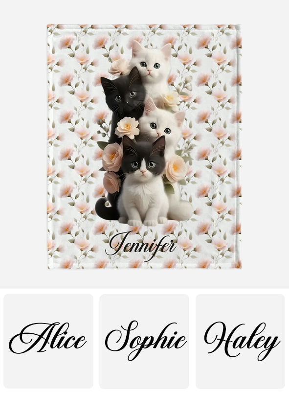 Cute Kittens - Personalized Cat Blanket
