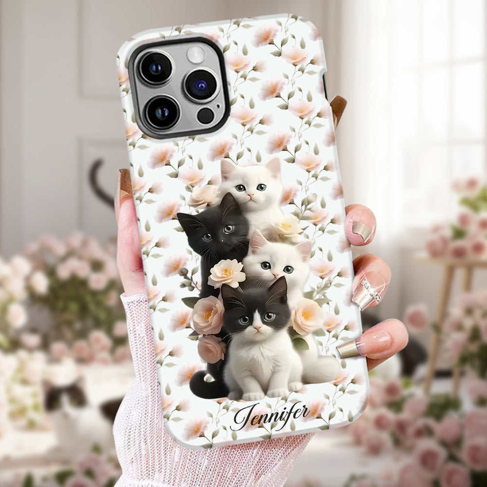 Adorables chatons - Coque de téléphone personnalisée avec motif chat intégral