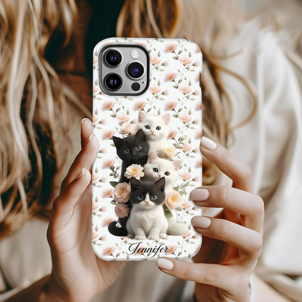 Adorables chatons - Coque de téléphone personnalisée avec motif chat intégral