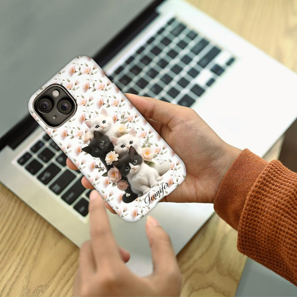 Adorables chatons - Coque de téléphone personnalisée avec motif chat intégral