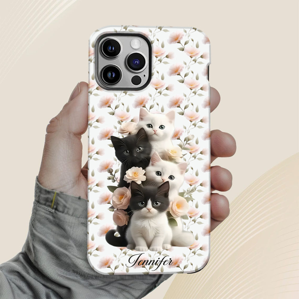 Adorables chatons - Coque de téléphone personnalisée avec motif chat intégral