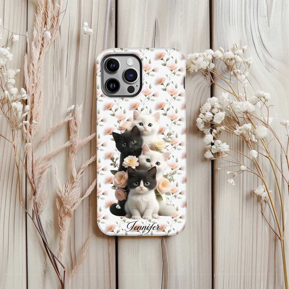 Adorables chatons - Coque de téléphone personnalisée avec motif chat intégral