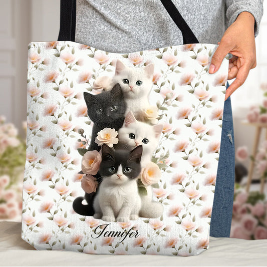 Cute Kittens - Personalized Cat Tote Bag