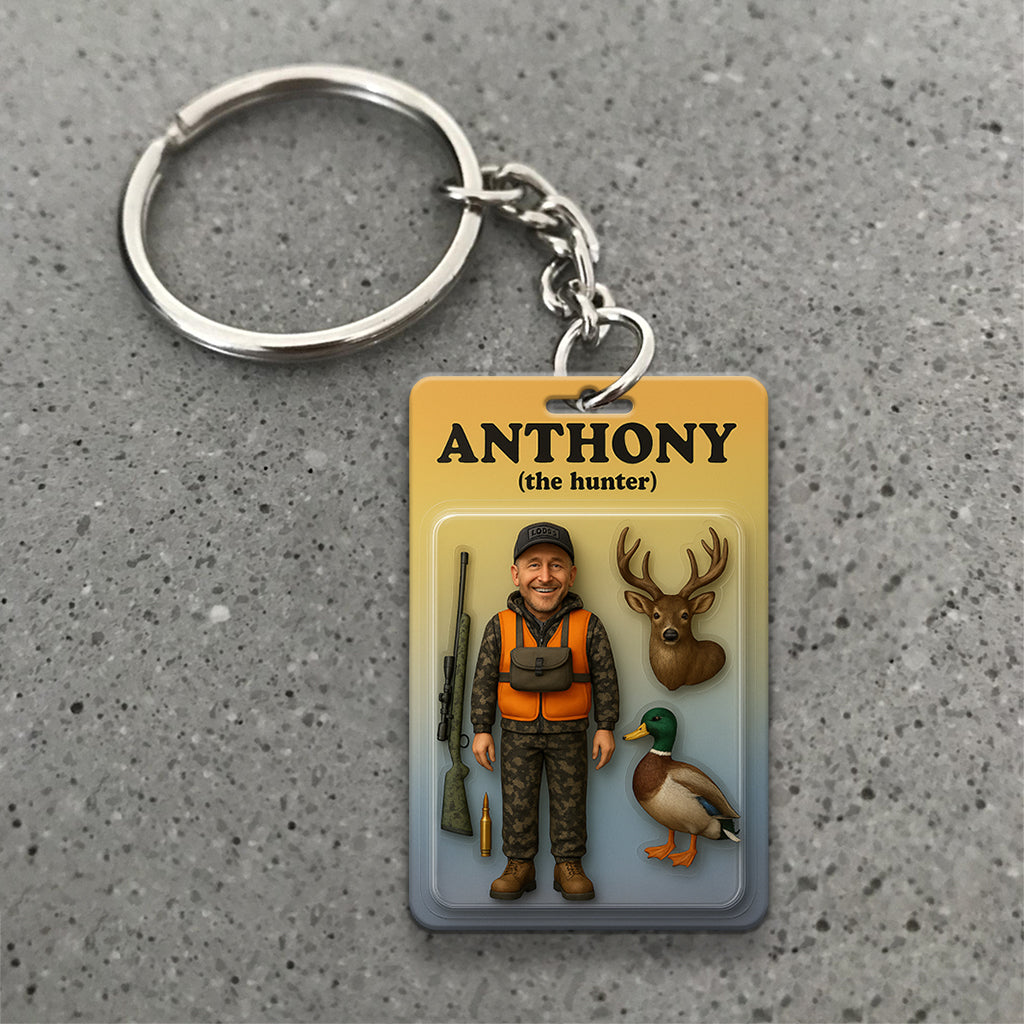Custom Figure From Photo - Personalized Hunting Keychain
