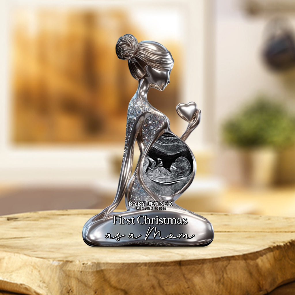 Pregnant Mom Baby Bump's First - Personalized Pregnancy Custom Shaped Acrylic Plaque