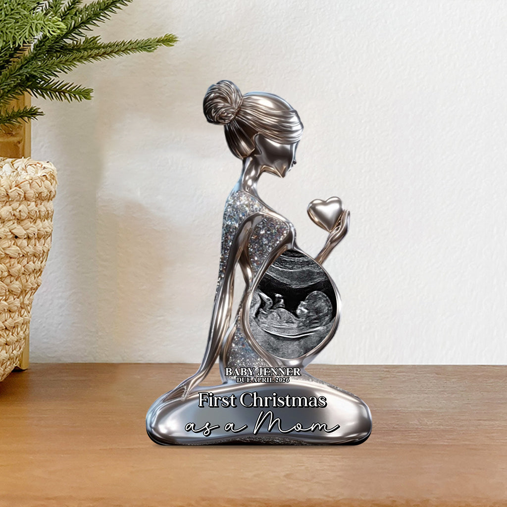 Pregnant Mom Baby Bump's First - Personalized Pregnancy Custom Shaped Acrylic Plaque