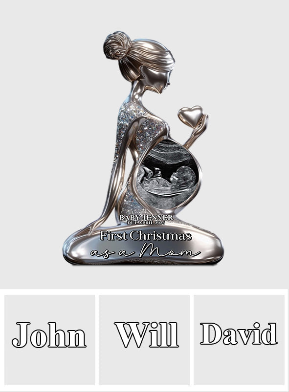 Pregnant Mom Baby Bump's First - Personalized Pregnancy Custom Shaped Acrylic Plaque