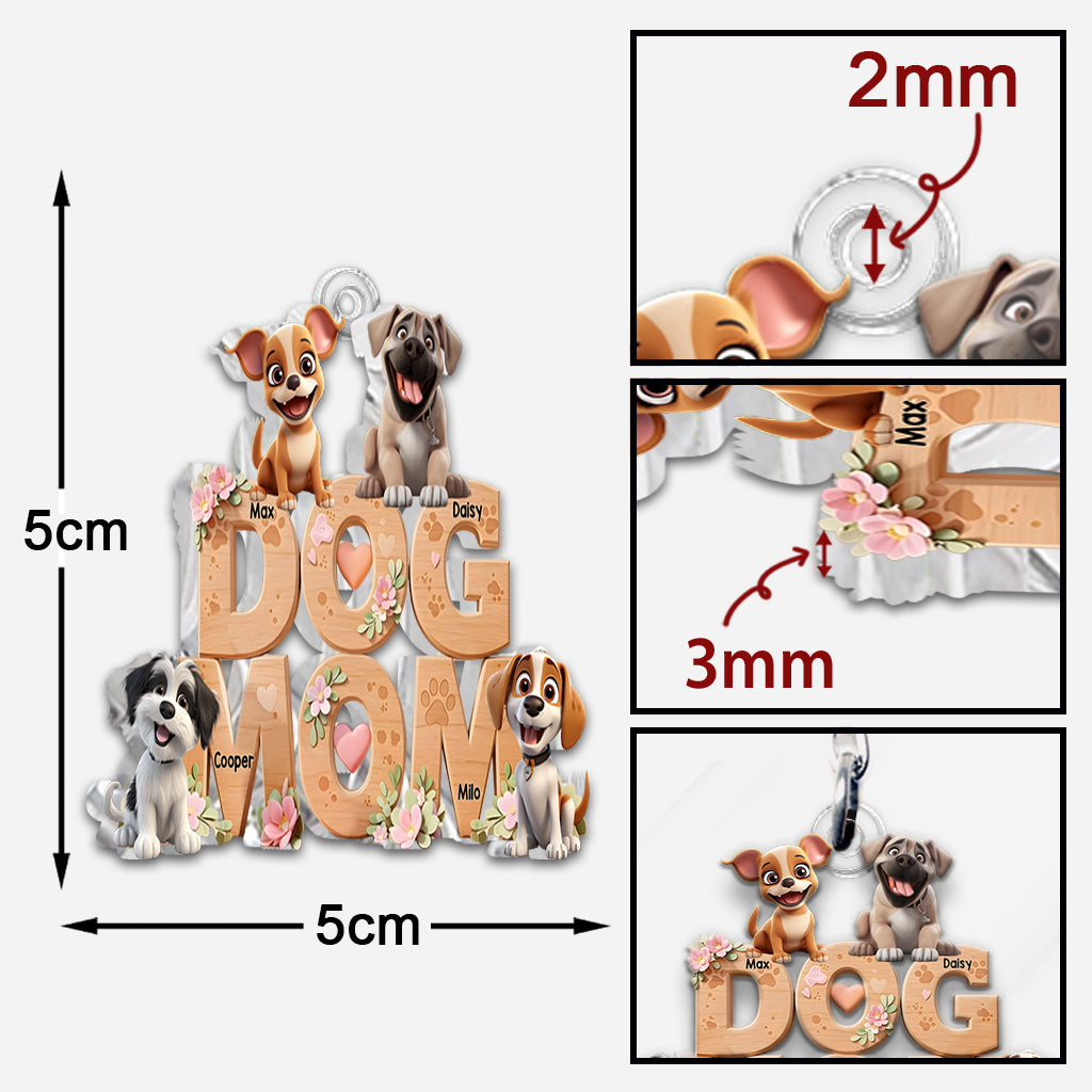 Maman de chien - Porte-clés personnalisé en forme de chien