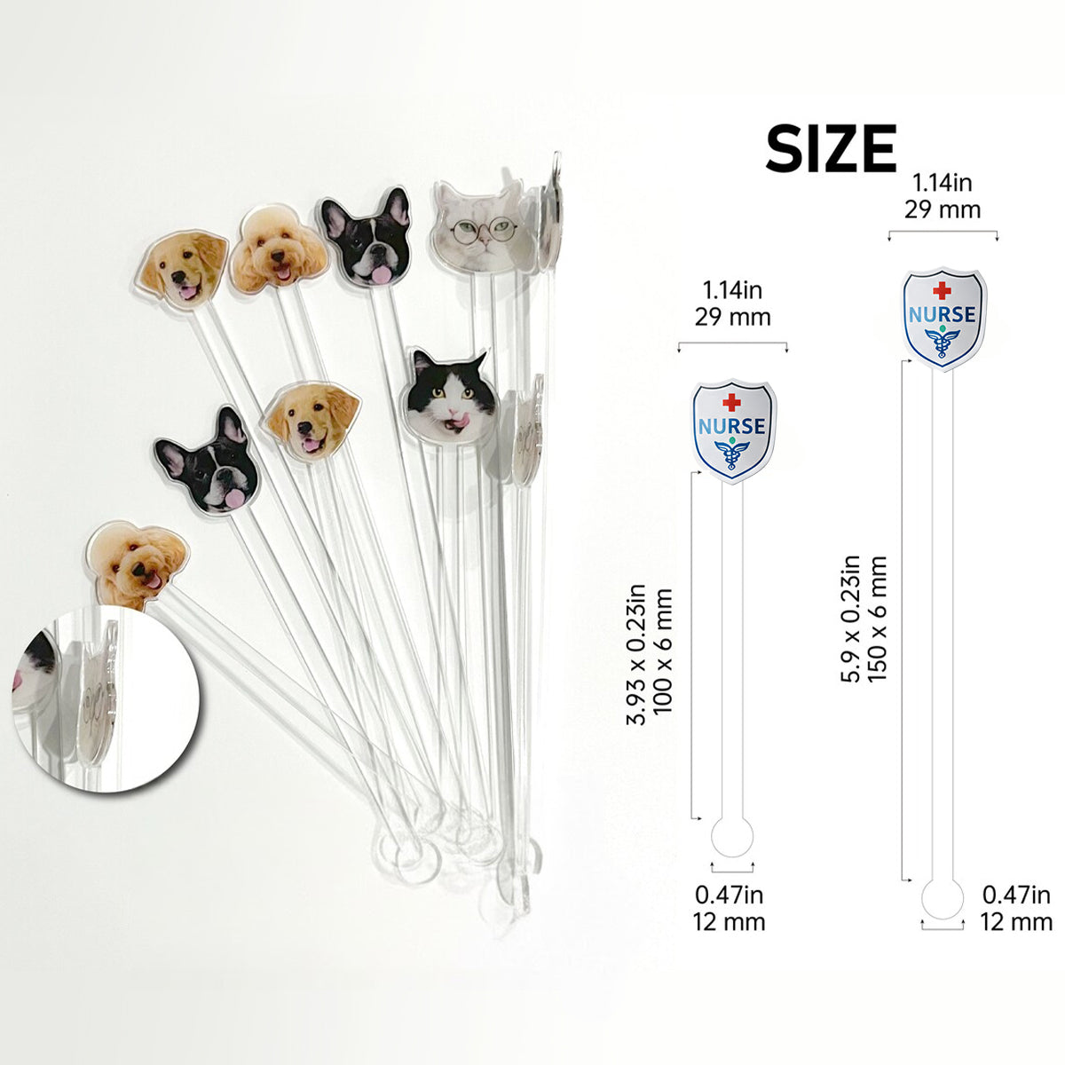 Idée cadeau pour infirmière - Coffret cadeau personnalisé pour infirmière : tasse à café avec agitateurs en acrylique