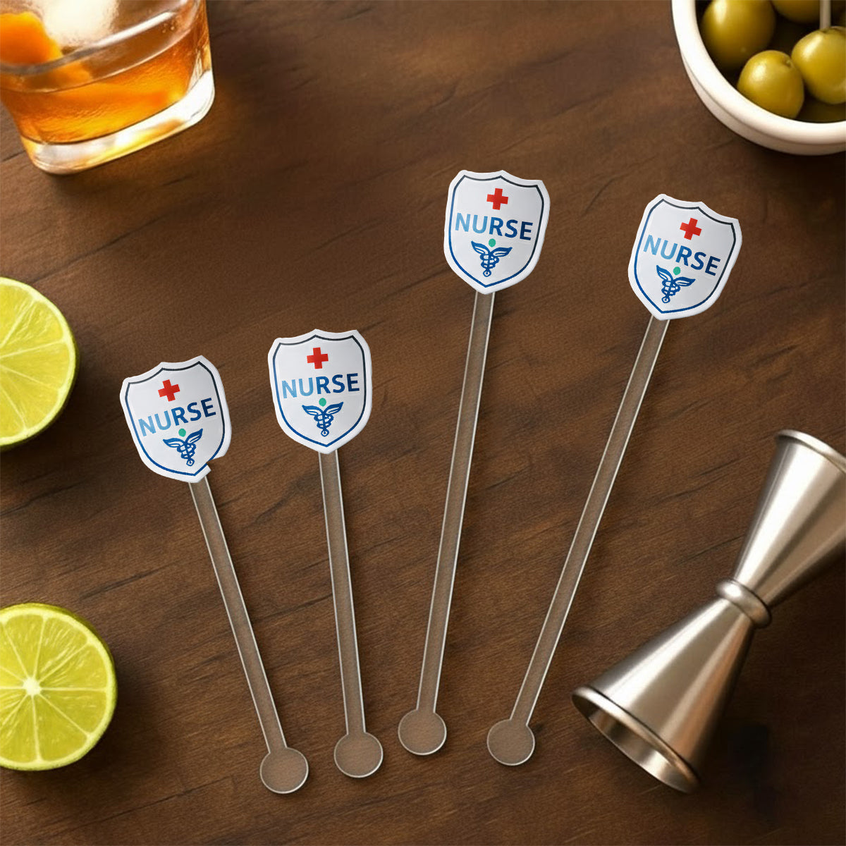 Idée cadeau pour infirmière - Coffret cadeau personnalisé pour infirmière : tasse à café avec agitateurs en acrylique