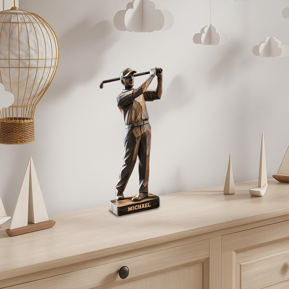 Meilleur golfeur selon le par - Plaque de golf personnalisée en bois sur mesure