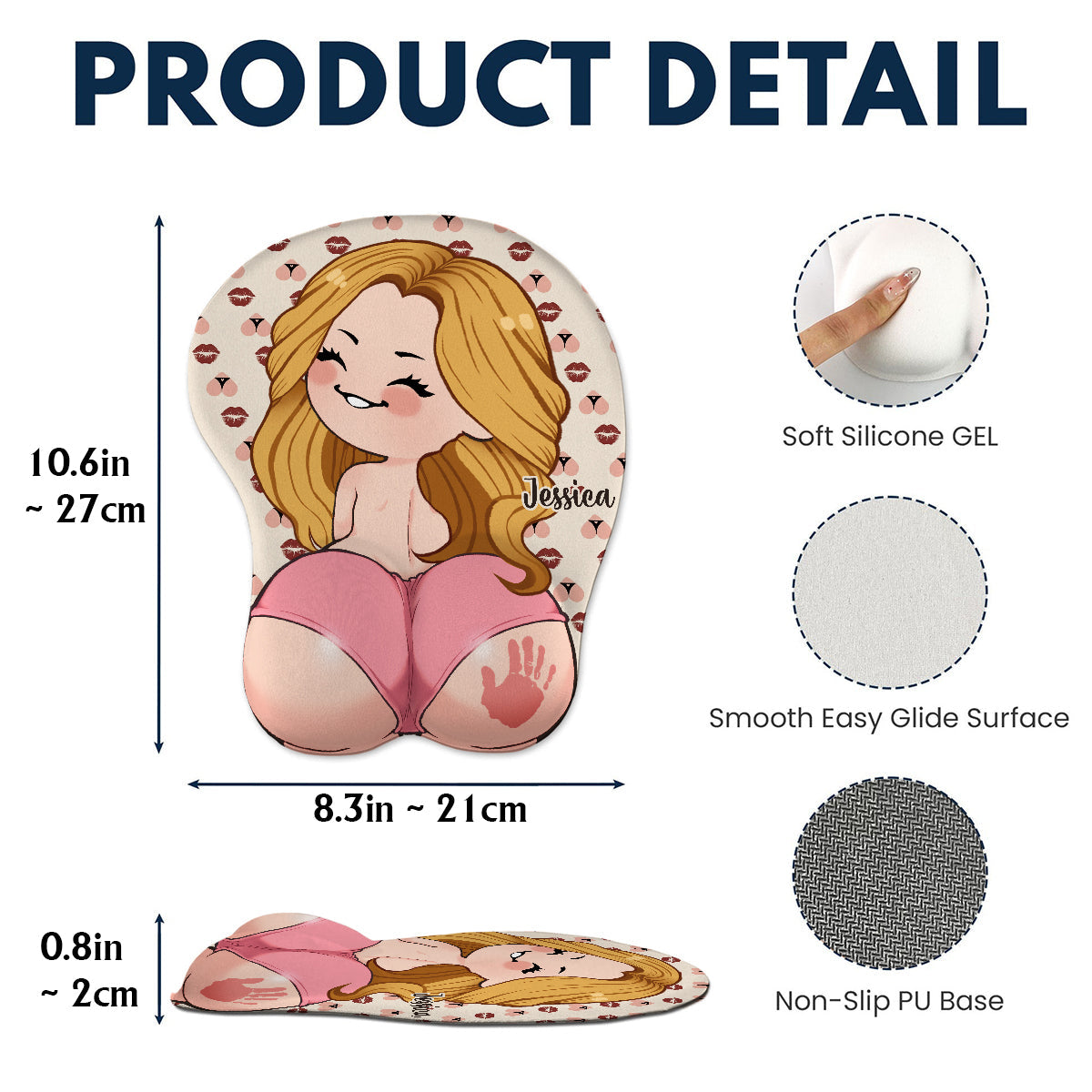 Tapis de souris 3D personnalisé pour couple drôle et coquin