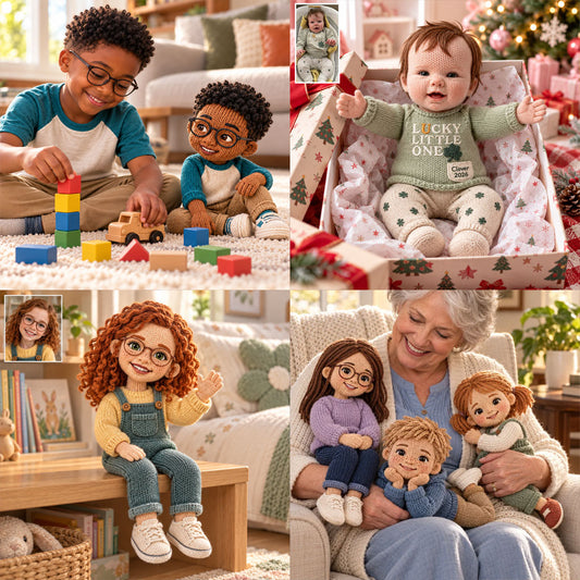 Custom From Any Photo - Personalized Kid Posable Plush Doll