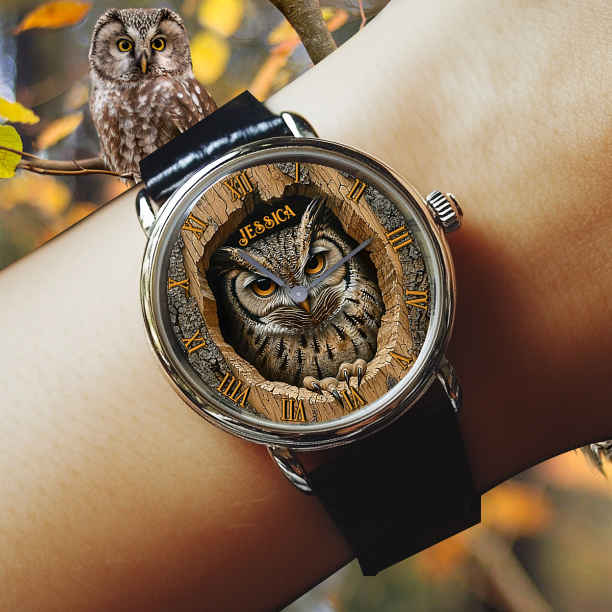 Montre-bracelet hibou personnalisée Love Owls