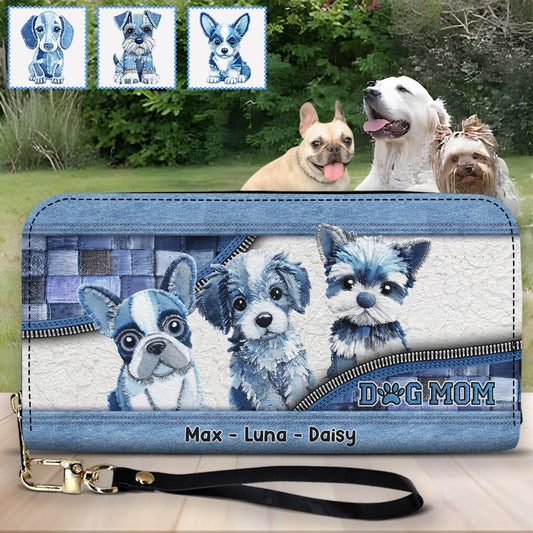 Cute Dogs - Personalized Dog Leather Long Wallet