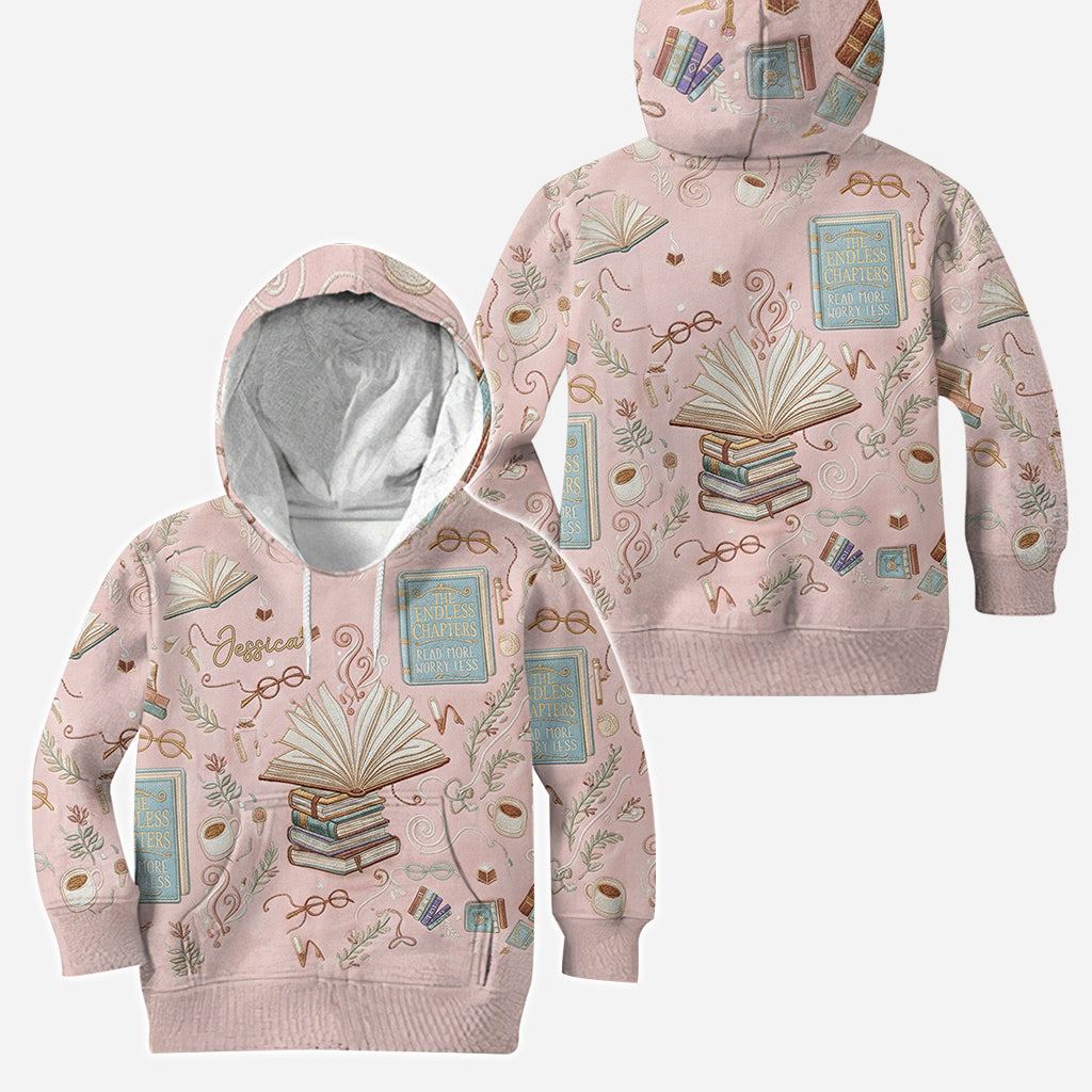 Juste une fille qui aime les livres - Sweat à capuche et legging personnalisés avec des livres