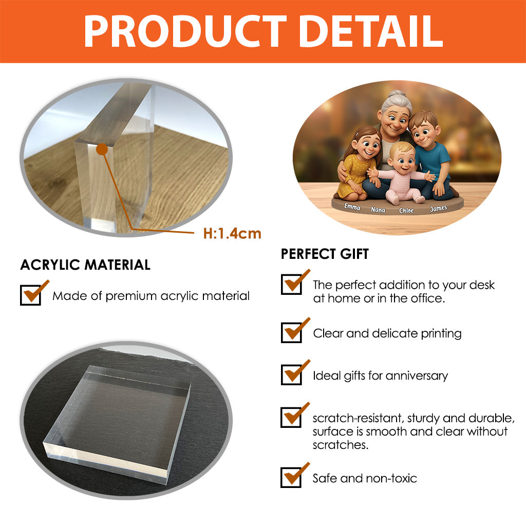 We Love You - Personalized Grandma Custom Shaped Acrylic Plaque