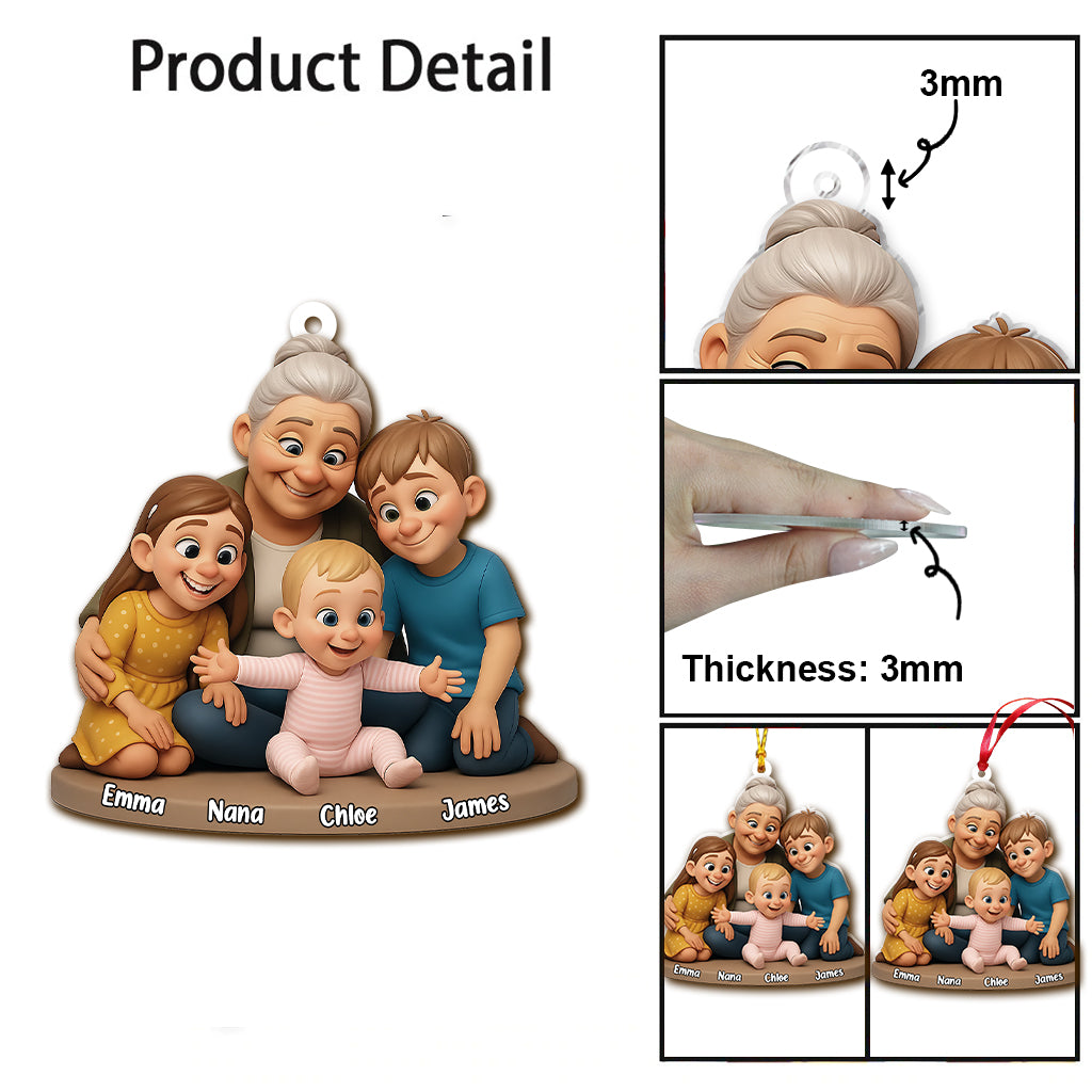 On t'aime - Ornement personnalisé pour grand-mère