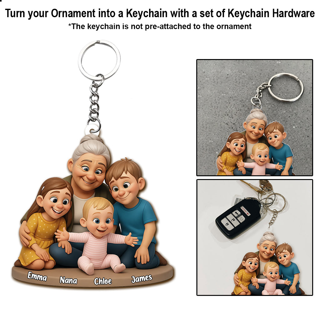 On t'aime - Ornement personnalisé pour grand-mère