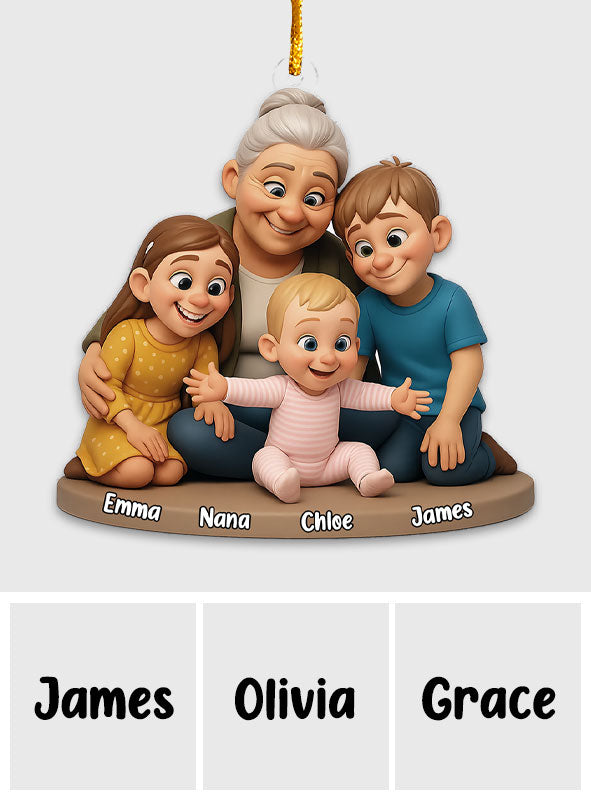 On t'aime - Ornement personnalisé pour grand-mère