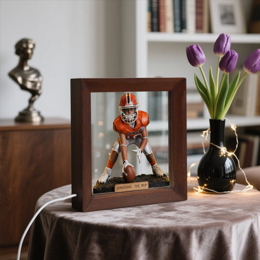 Tout Sport, Toute Photo - Cadre en Bois Personnalisé avec Lumière LED