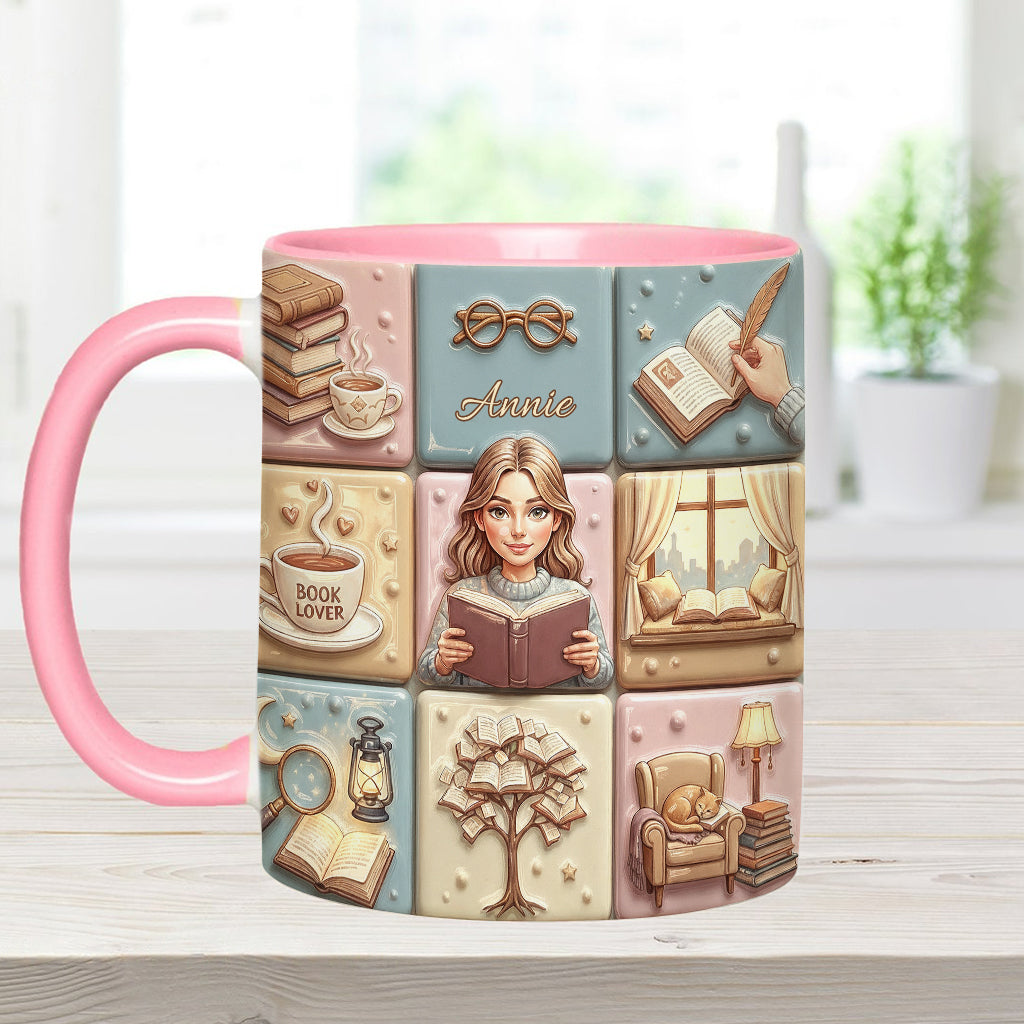 Mug personnalisé pour les passionnés de lecture et les bibliophiles - Sensibilisation au cancer du sein