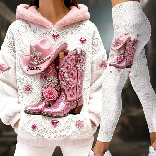 Strong Cowgirl - Personalized Cowgirl Hoodie and Leggings