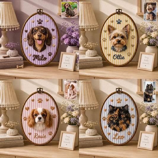 Beautiful Pet Portrait - Personalized Dog Custom Shaped Wood Sign