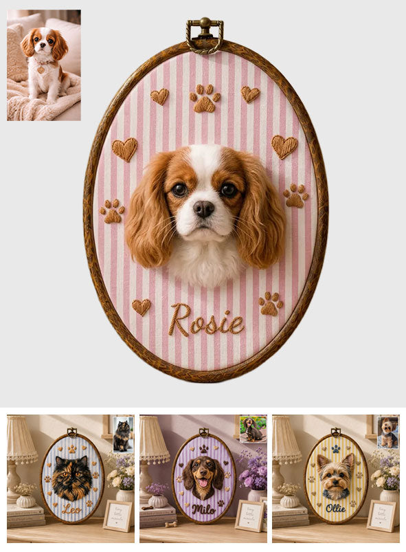 Beautiful Pet Portrait - Personalized Dog Custom Shaped Wood Sign