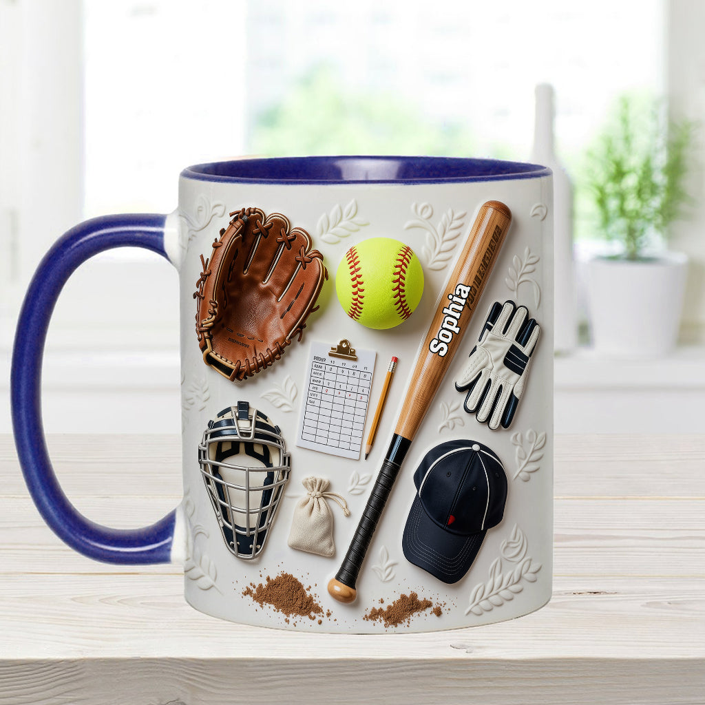 Love Softball - Personalized Softball Accent Mug & Coaster