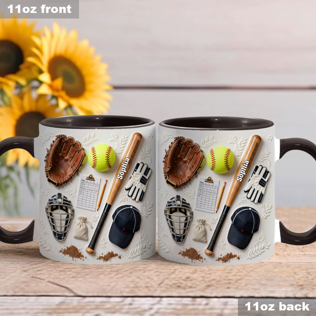 Love Softball - Personalized Softball Accent Mug & Coaster