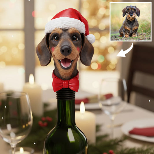 Caricature de Noël en résine - Bouchon de bouteille familial personnalisé