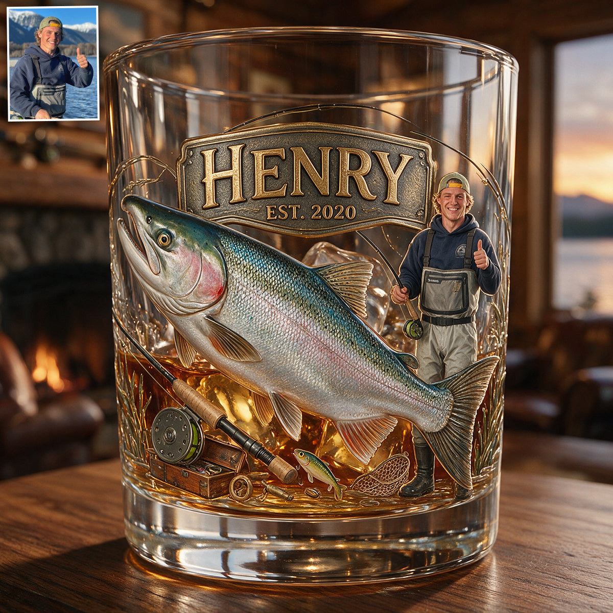 Love Fishing - Personalized Fishing Whiskey Glass