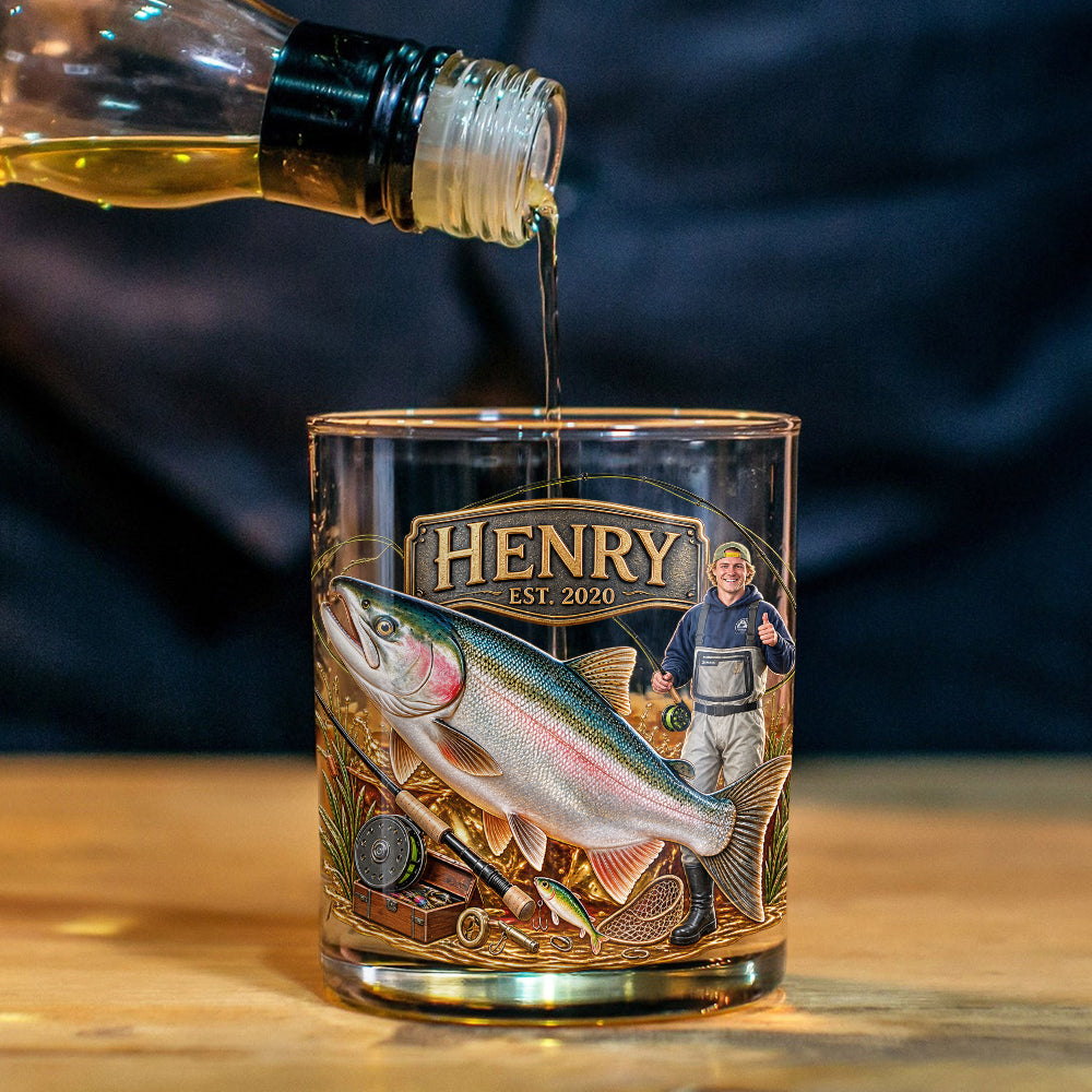 Love Fishing - Personalized Fishing Whiskey Glass