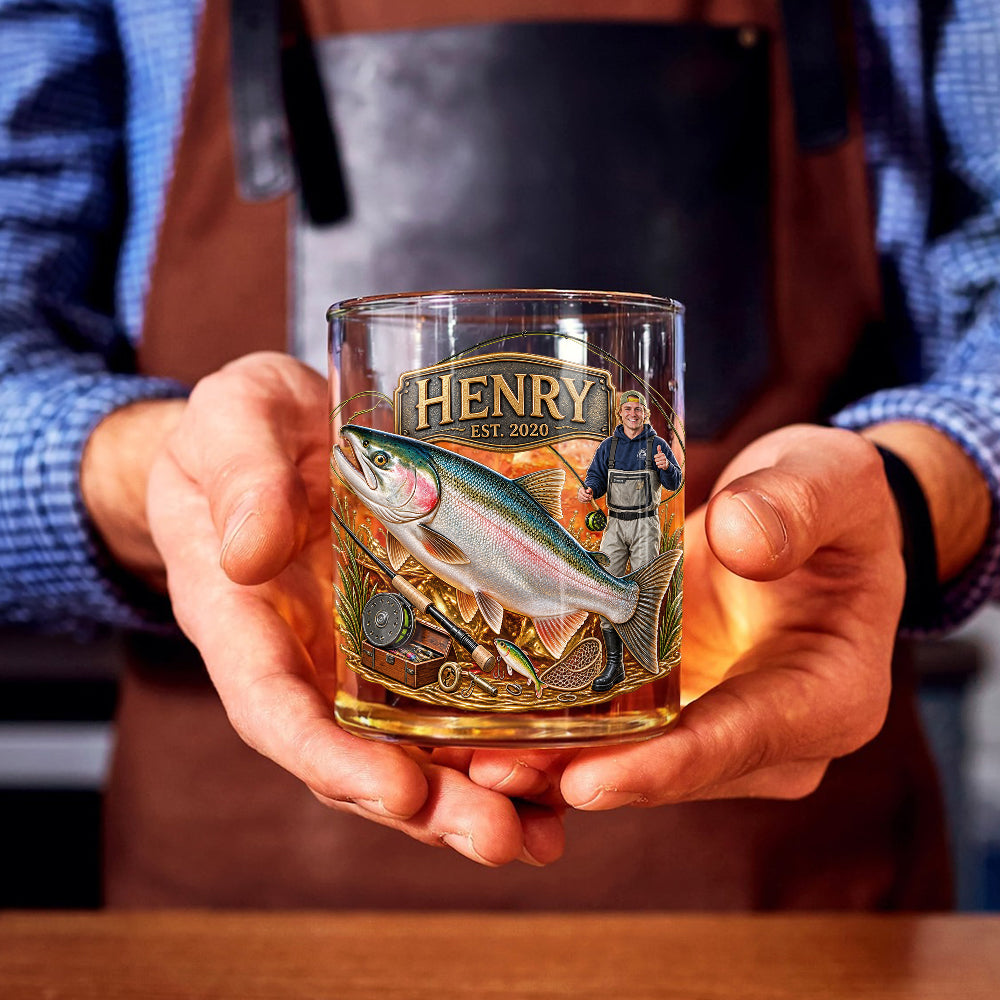 Love Fishing - Personalized Fishing Whiskey Glass