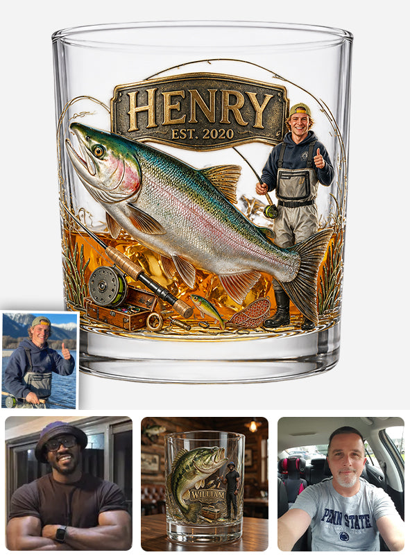Love Fishing - Personalized Fishing Whiskey Glass