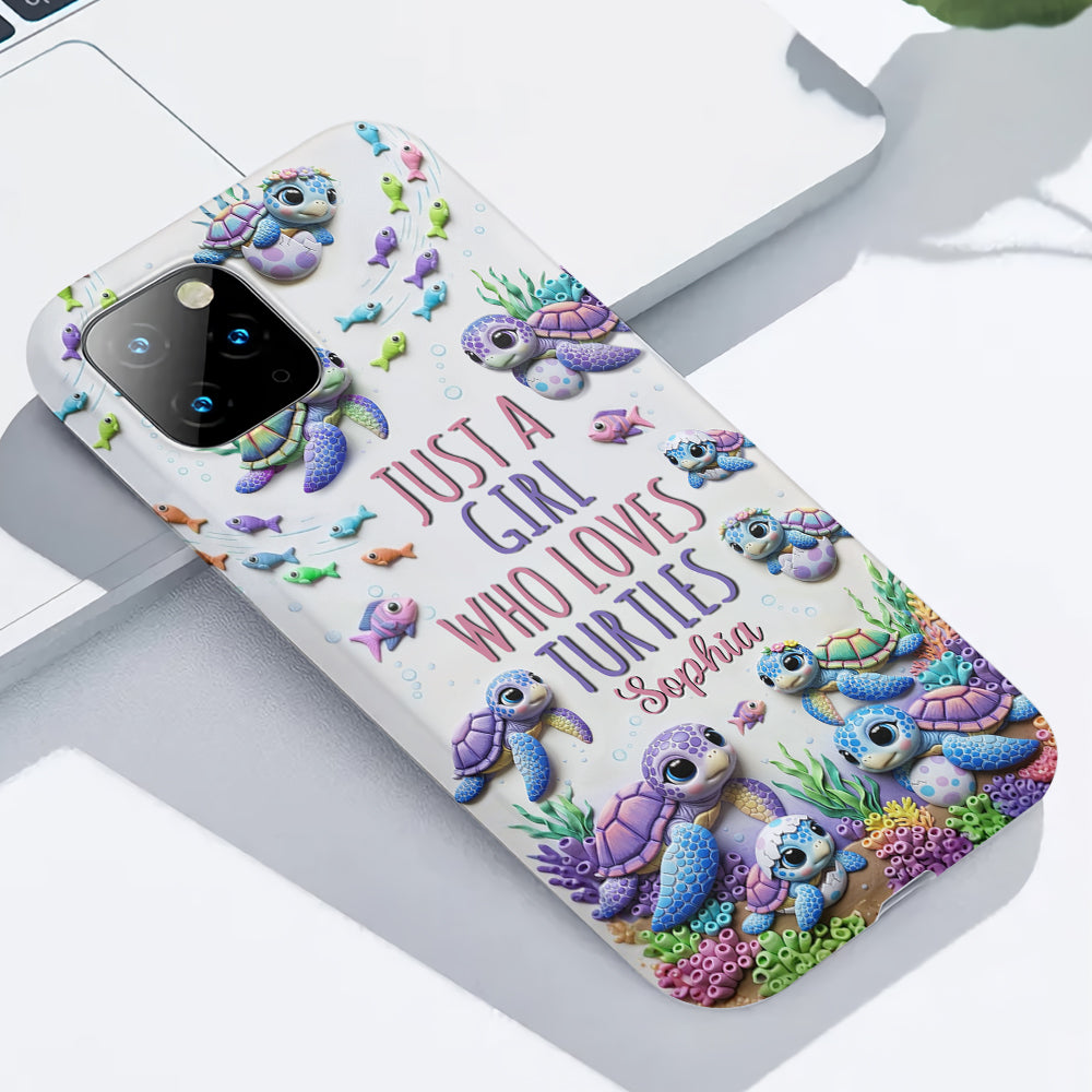 Just A Girl Who Loves Turtles - Personalized Turtle Full Print Phone Case
