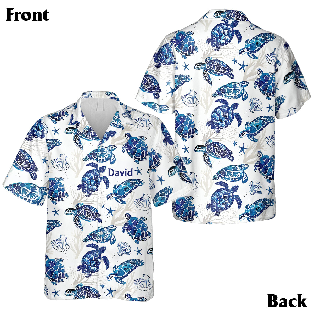 Chemise hawaïenne et robe sans manches personnalisées « Love Turtles » avec motif tortue