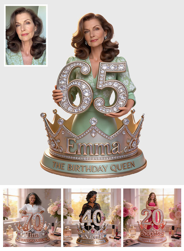 Reine d'anniversaire - Plaque acrylique personnalisée avec photo