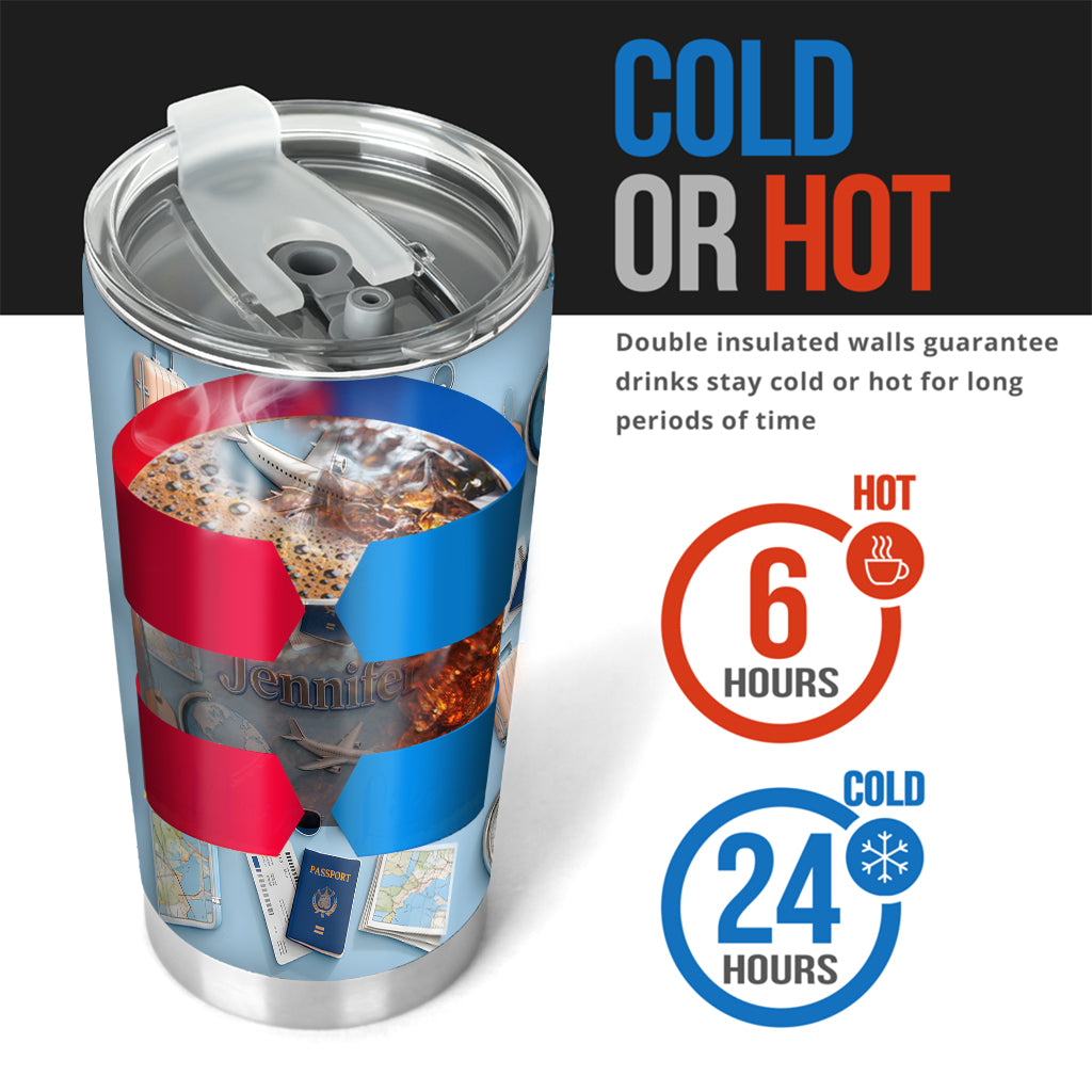 Just A Girl Who Loves Travveling - Personalized Travelling Tumbler