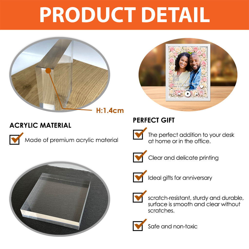 Custom Your Own Song, Best Gift for Him/ Her - Personalized Couple Custom Shaped Acrylic Plaque