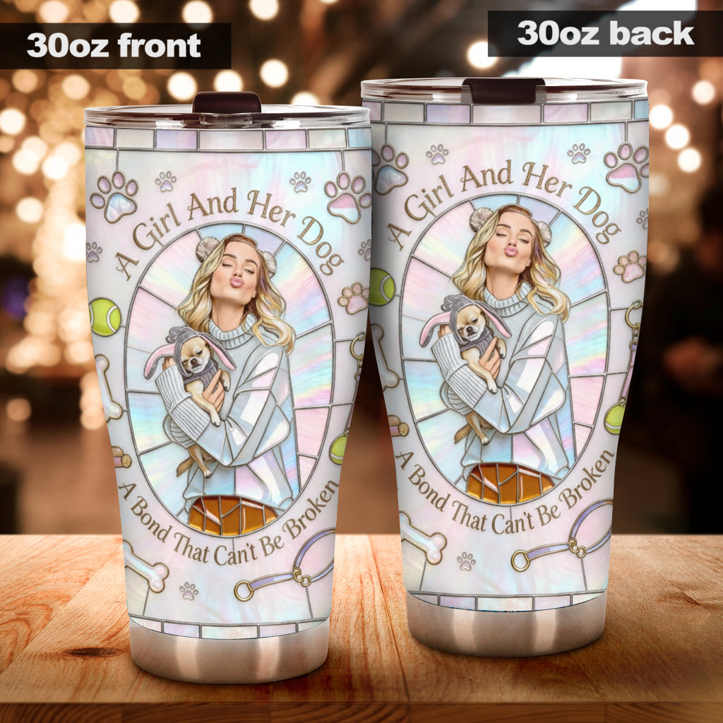 A Girl and Her Dog - Personalized Dog Tumbler