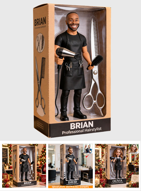 Hairdresser With Scissors Salon Decor - Personalized Hairdresser Acrylic Display Box