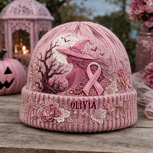 La Sorcière Rose - Bonnet Personnalisé pour la Sensibilisation au Cancer du Sein